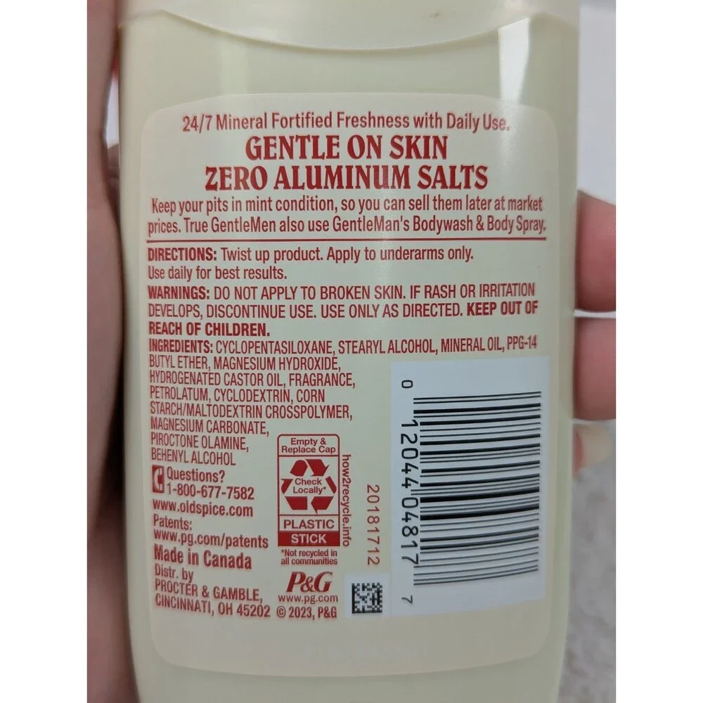 Old Spice - GentleMan's Lavender Mint Deodorant - 3 oz - Aluminum Free - 3-PACK